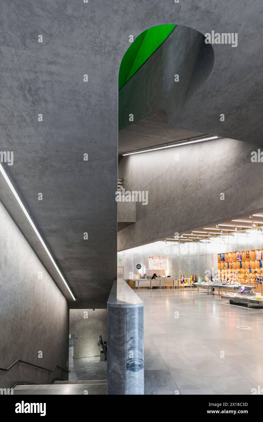 Vue intérieure, extension du musée d'art, architectes Herzog et de Meuron, Bâle, Canton de Bâle-ville, Suisse Banque D'Images