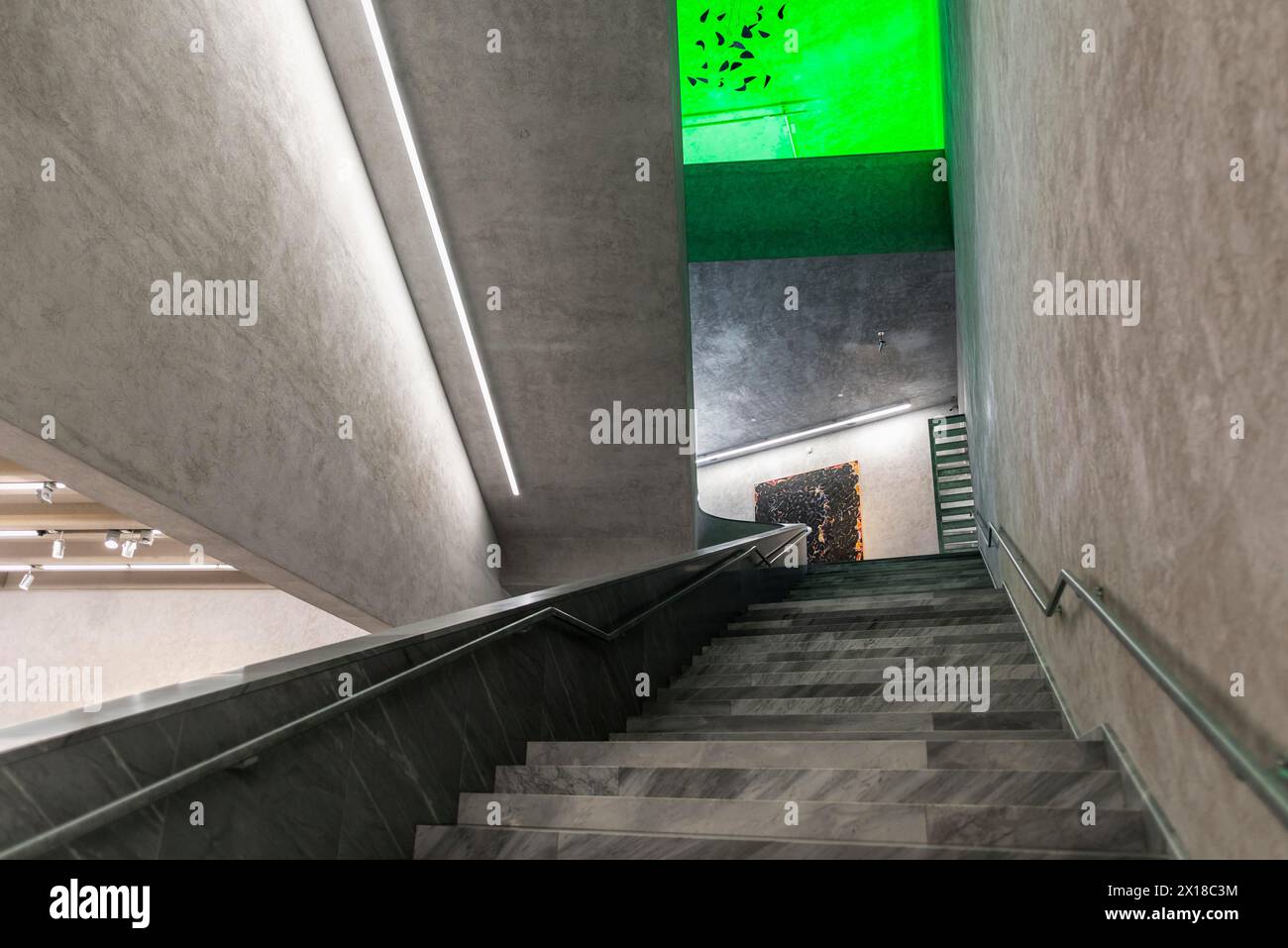 Vue intérieure, extension du musée d'art, architectes Herzog et de Meuron, Bâle, Canton de Bâle-ville, Suisse Banque D'Images