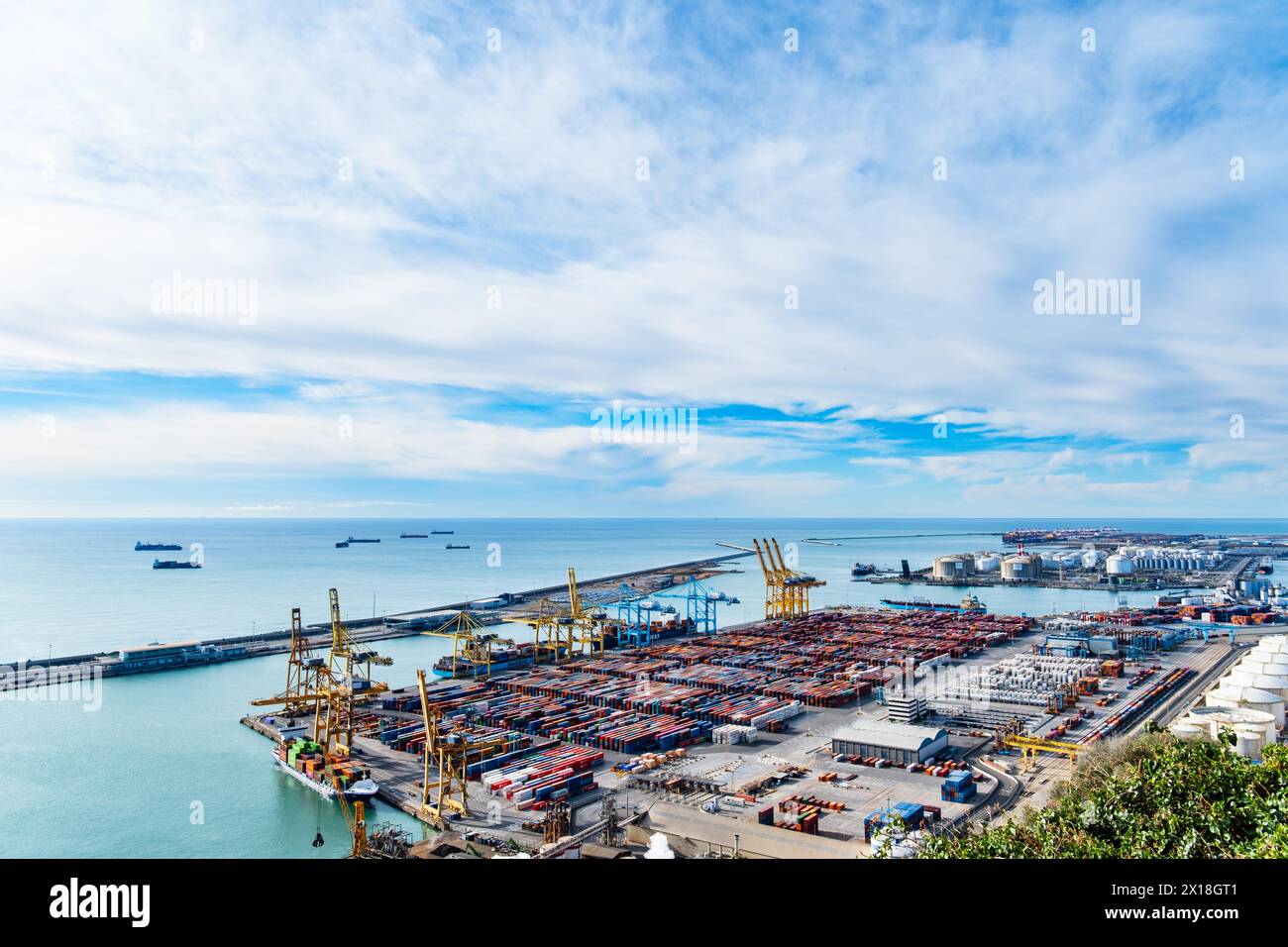 Port à conteneurs à Barcelone, Espagne Banque D'Images