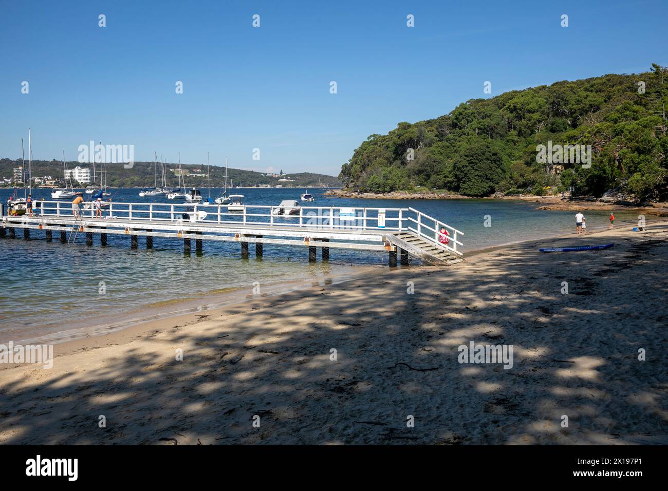 Plage de quarante paniers et réserve, avec quai de jetée, port de Sydney, Nouvelle-Galles du Sud, Australai Banque D'Images