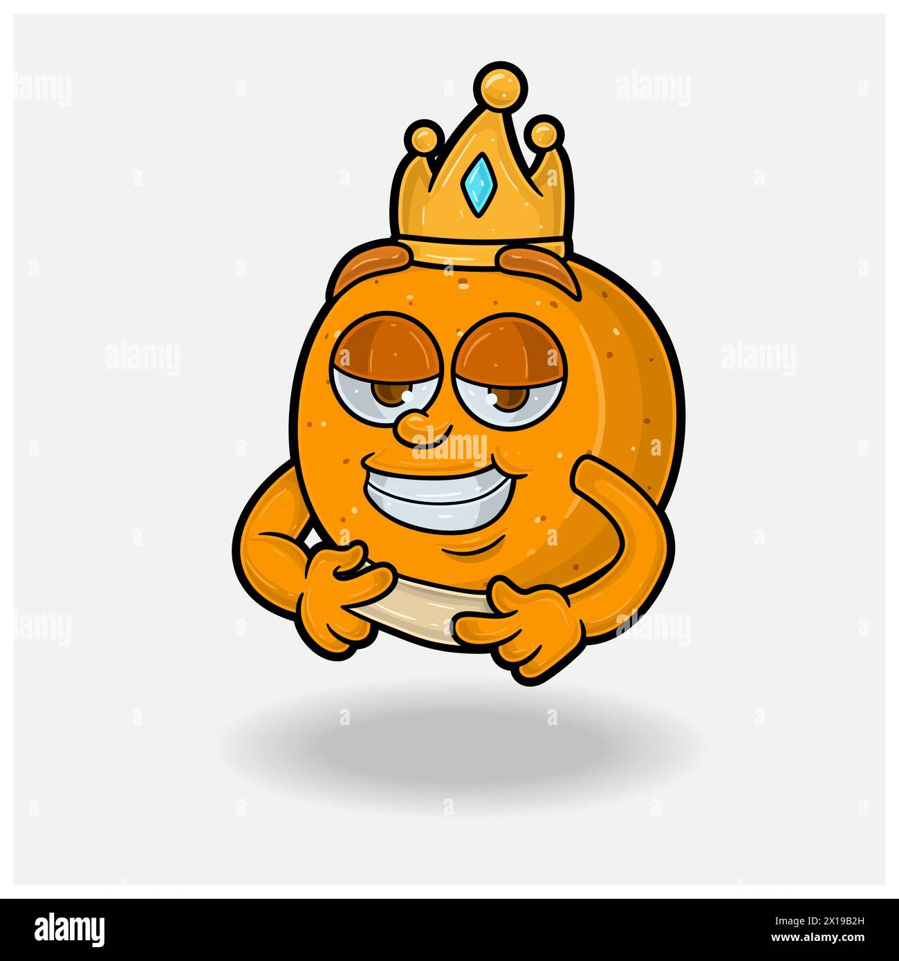 Expression de l'amour frappée avec Orange fruit Crown Mascot Character Cartoon. Illustrations vectorielles Illustration de Vecteur