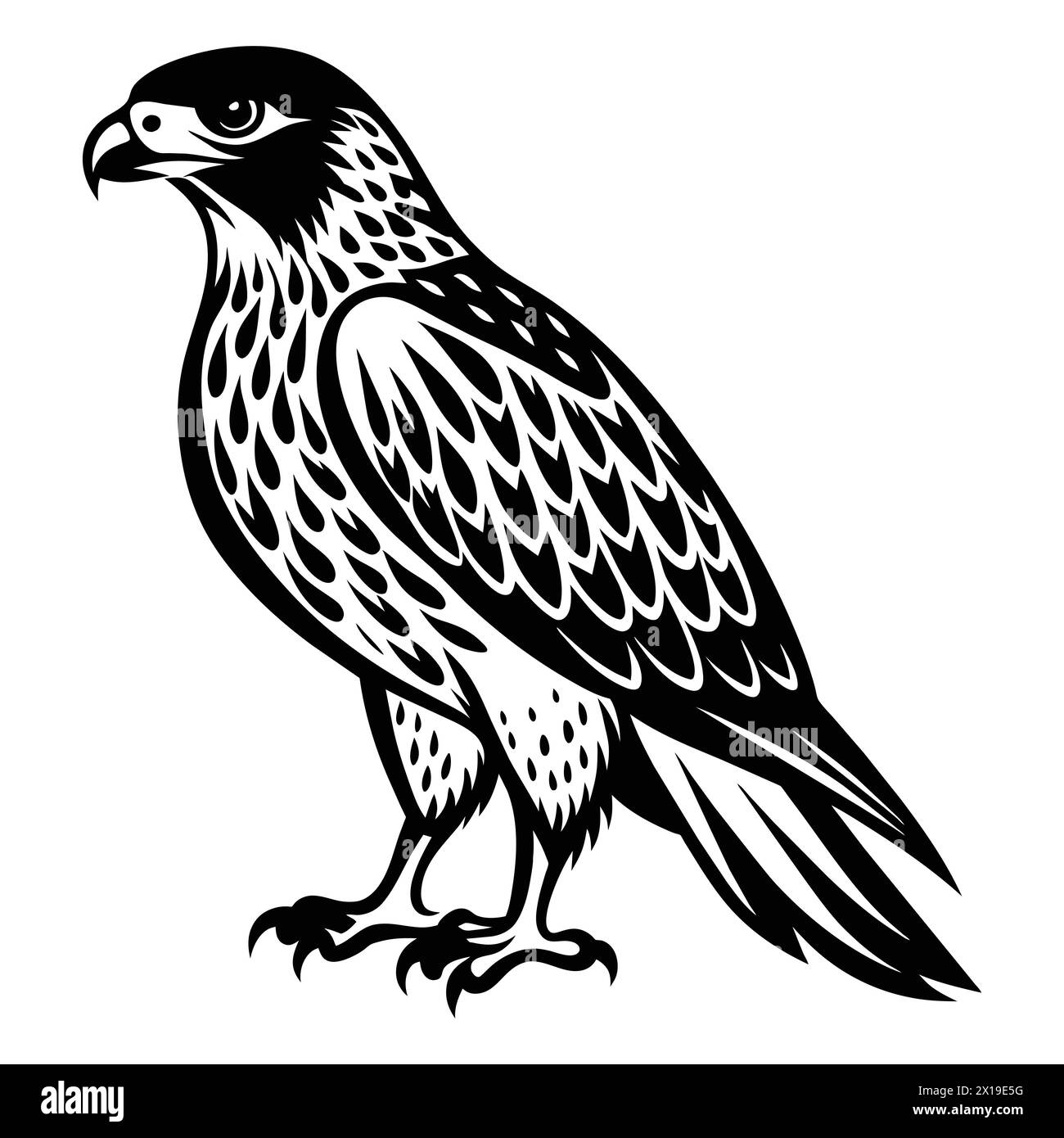 Silhouette de faucon à queue rouge nord-américaine style vectoriel , 'Majestic silhouette de faucon à queue rouge : faune nord-américaine' Illustration de Vecteur