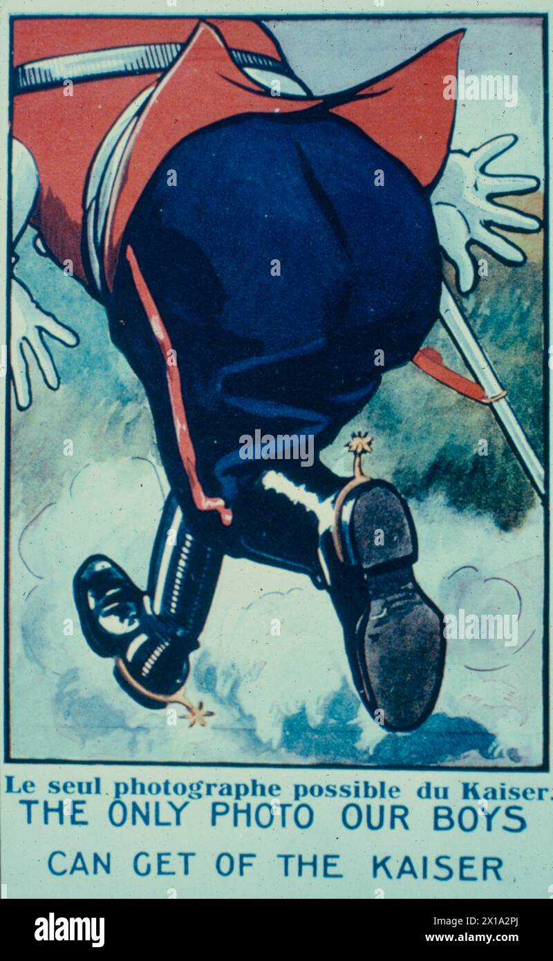 La seule photo que nos garçons peuvent obtenir du Kaiser, affiche de propagande alliée contre les atrocités allemandes, WW1 1917 Banque D'Images