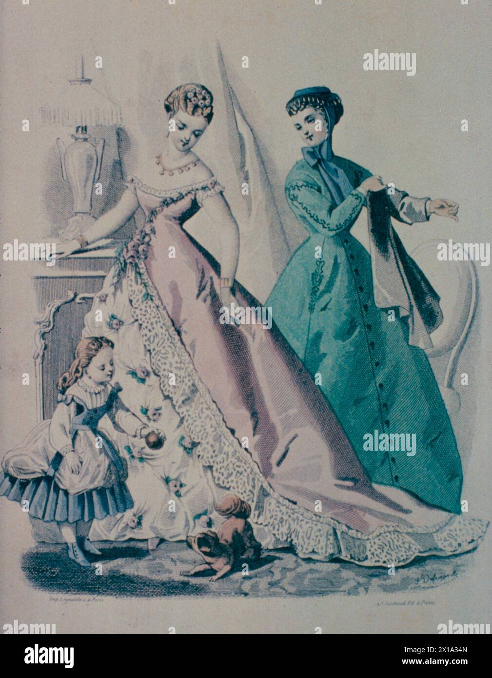 La mode féminine française pour 1867 Banque D'Images