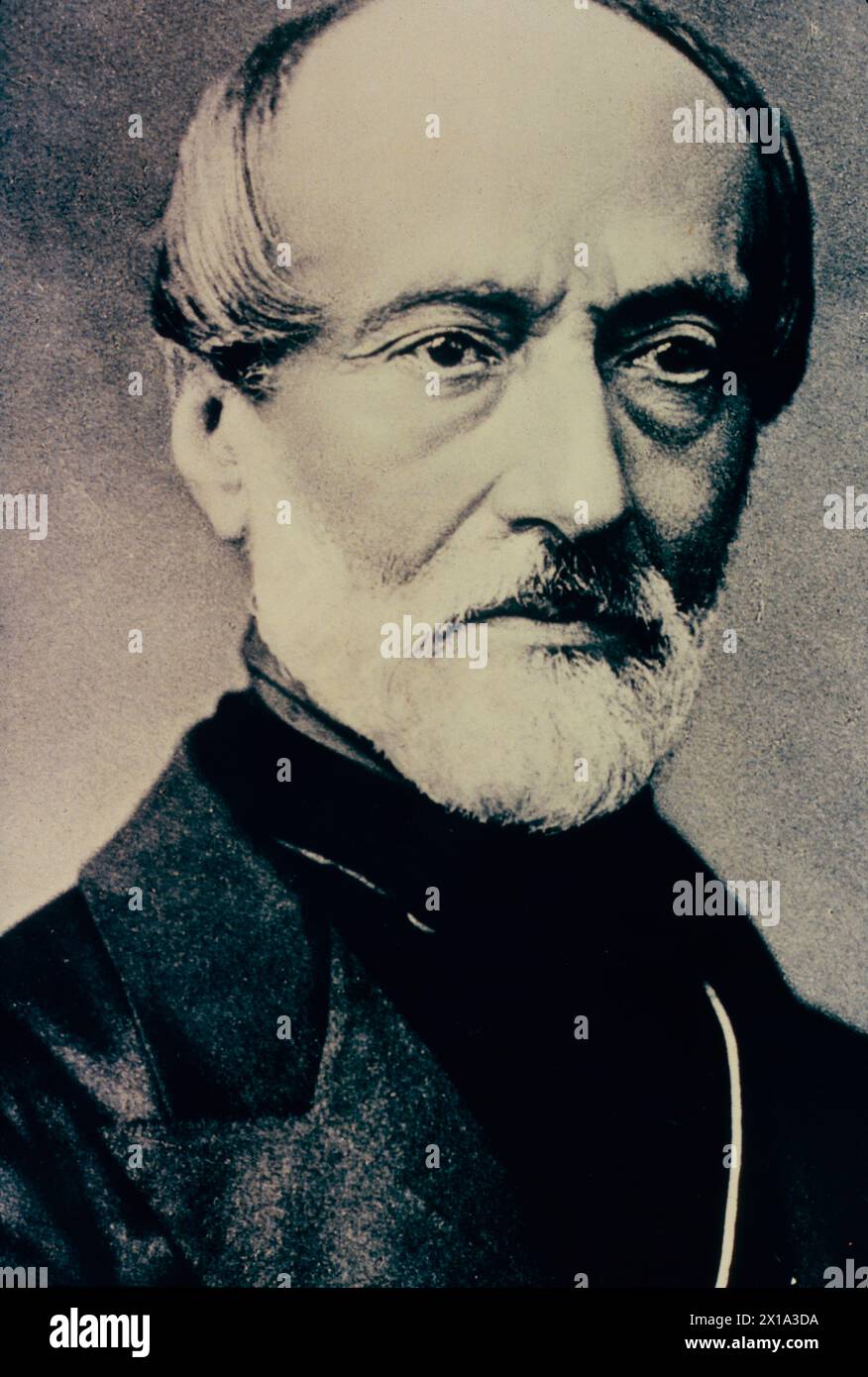 Portrait du patriote et homme politique italien Giuseppe Mazzini, Italie des années 1860 Banque D'Images