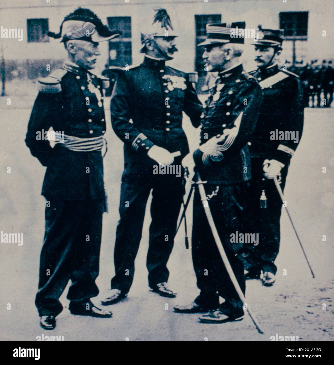 Capitaine français Alfred Dreyfus (deuxième à partir de la droite), France des années 1890 Banque D'Images