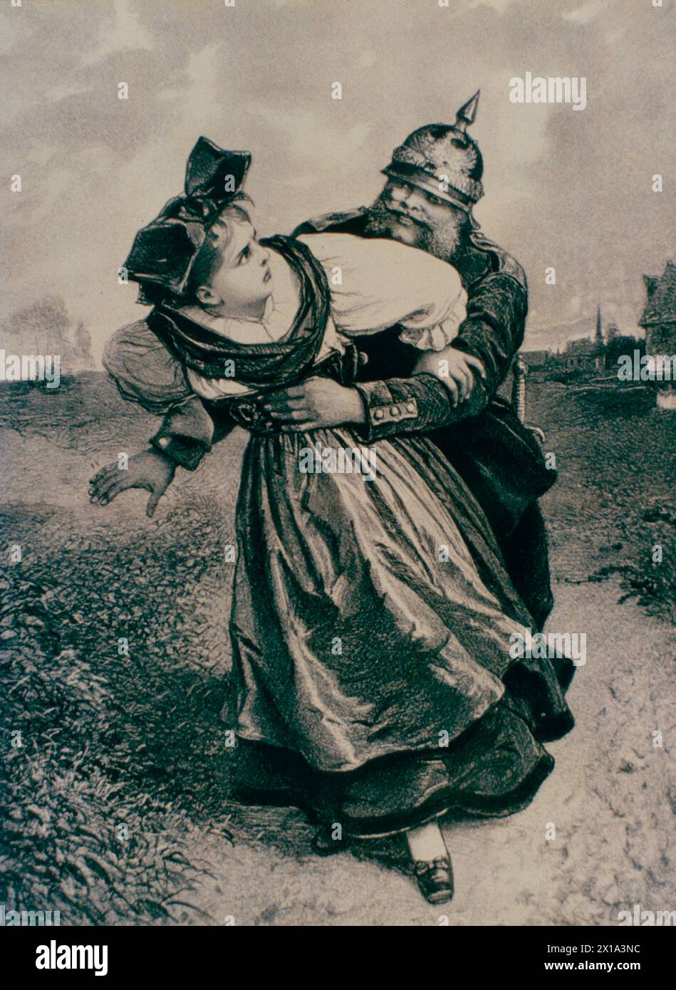Vous pouvez me prendre, mais je ne serai jamais à vous!, l'Alsace et la Lorraine conquises par la Prusse en 1871 Banque D'Images