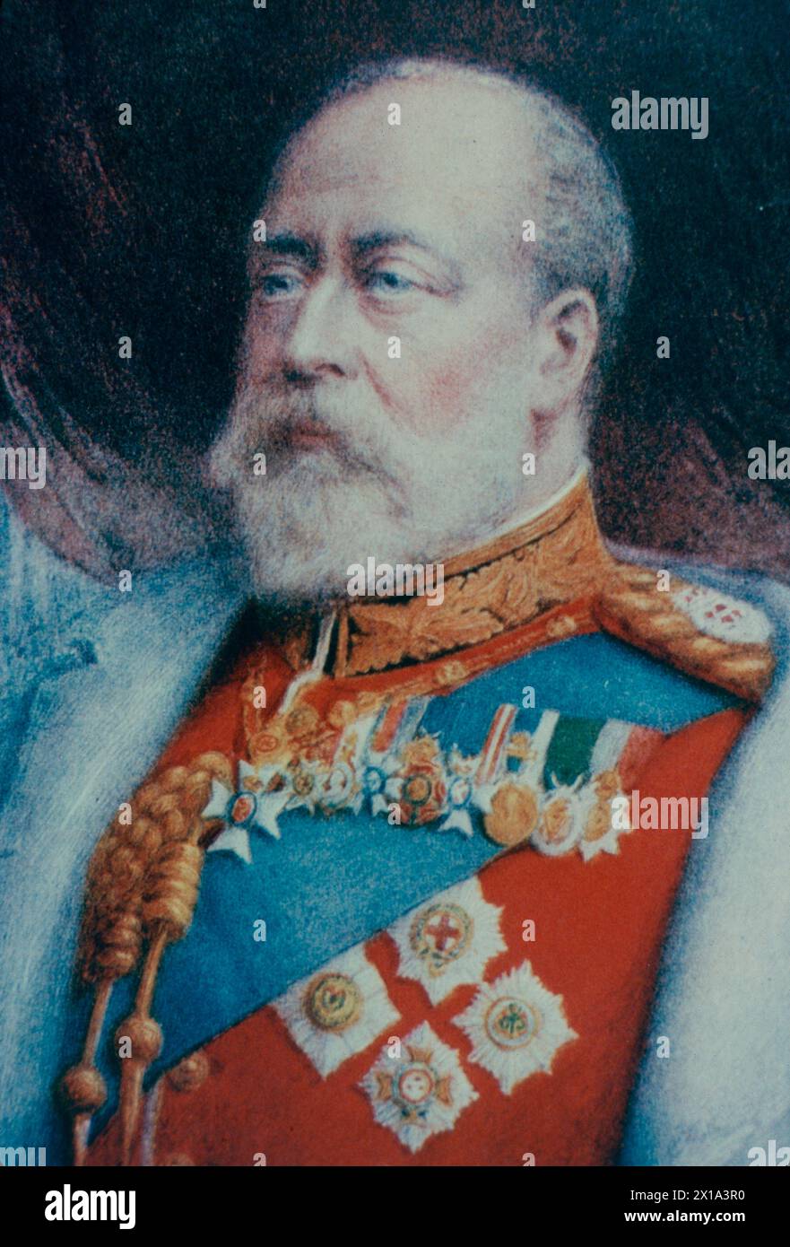 Portrait du roi Édouard VII d'Angleterre, Grande-Bretagne des années 1900 Banque D'Images