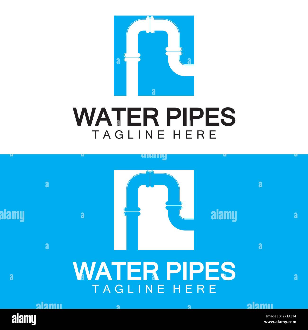 Modèle de conception d'icône de logo de tuyaux d'eau - vecteur Illustration de Vecteur