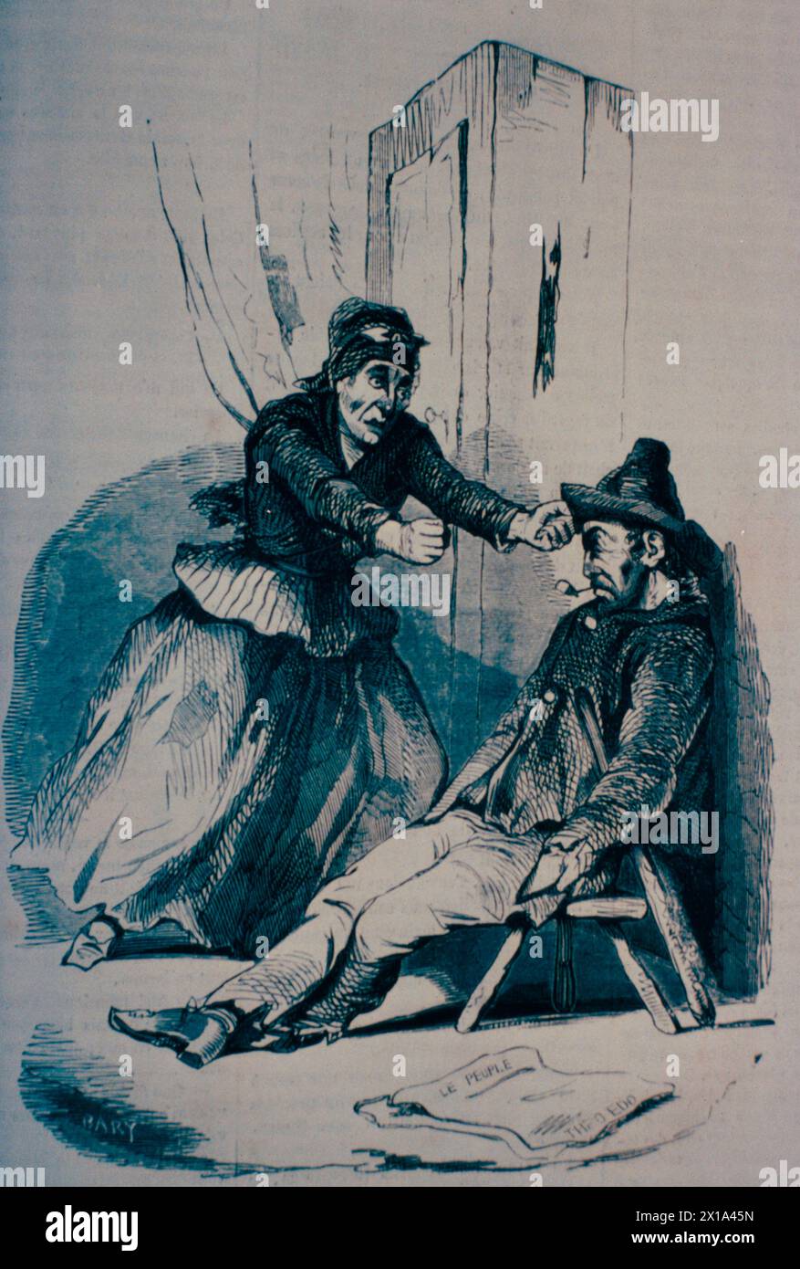 Frends of Disorder, dessin animé après la Révolution de 1848, France, illustration Banque D'Images