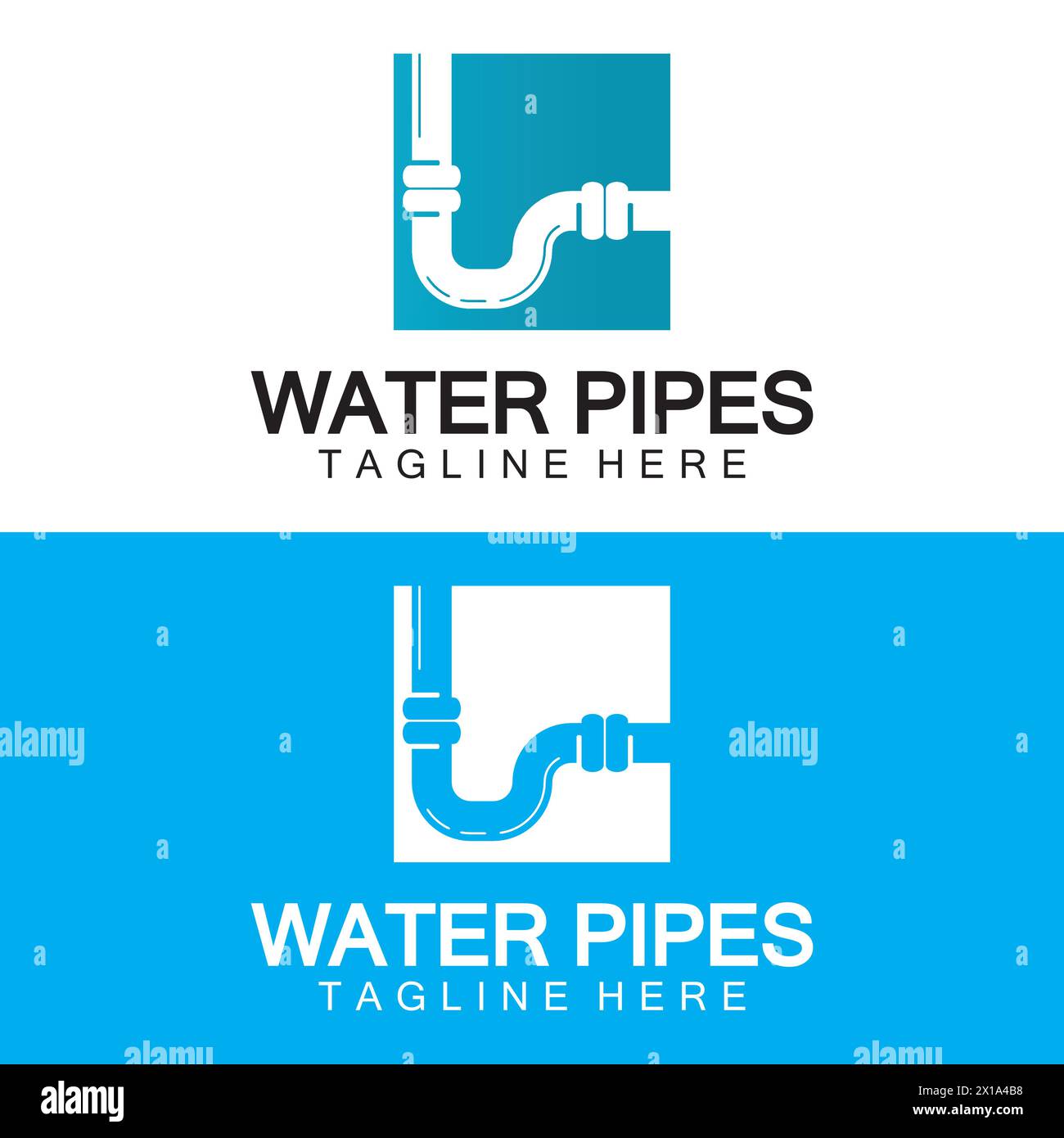 Modèle de conception d'icône de logo de tuyaux d'eau - vecteur Illustration de Vecteur