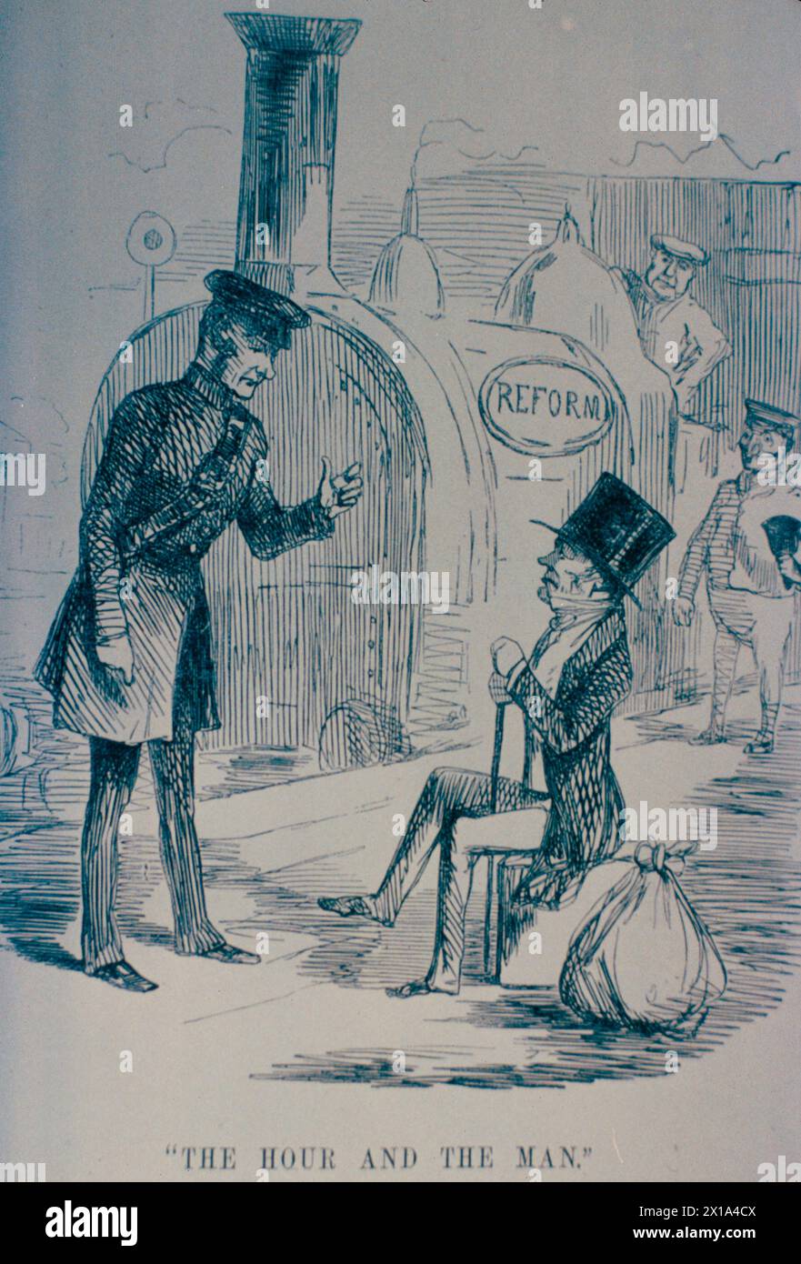 John Russell et Richard Cobden vont leurs chemins séparés, illustration de Punch, Angleterre 1846 Banque D'Images