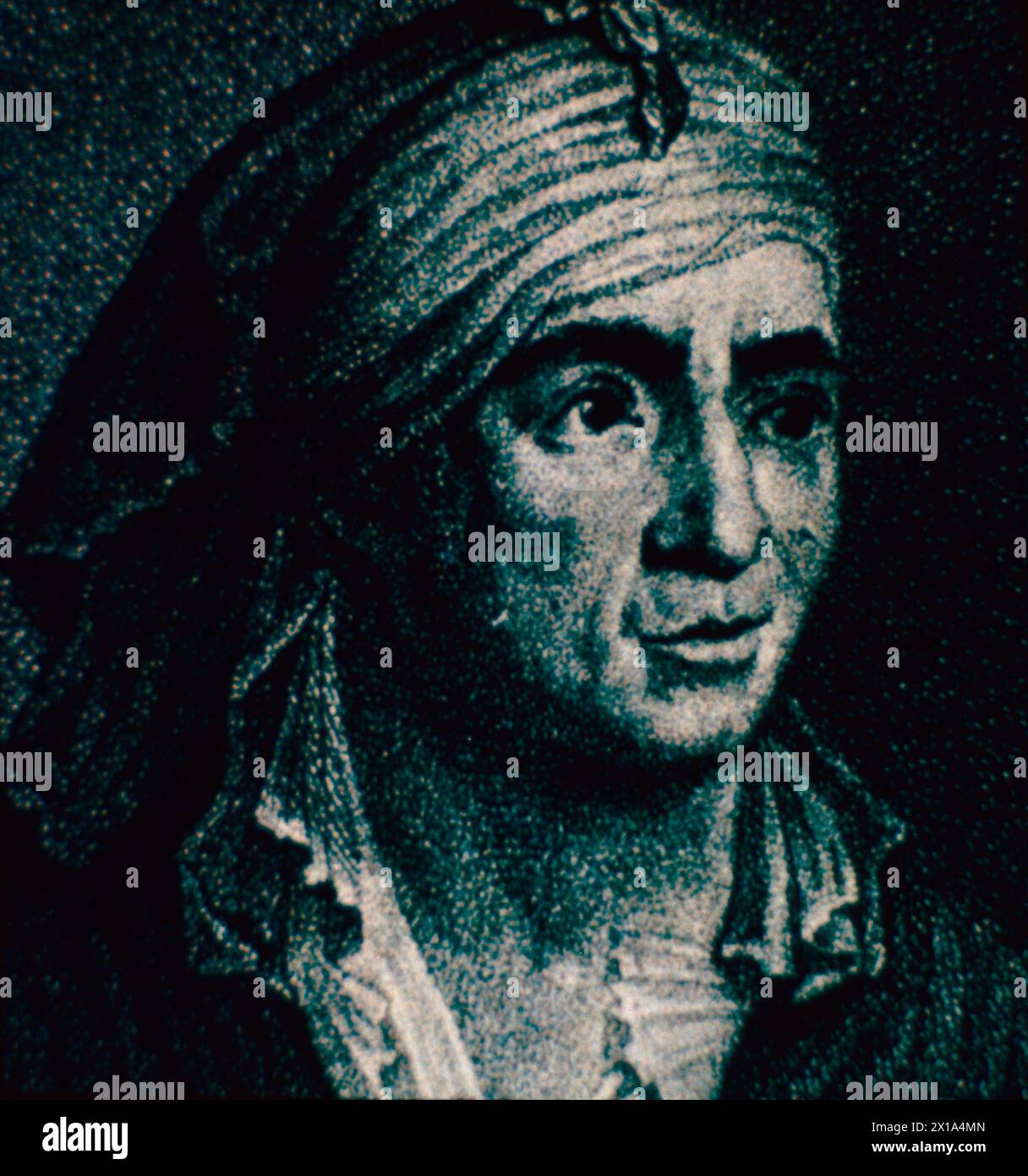 Portrait du révolutionnaire français Jean-Paul Marat, illustration XVIIIe siècle Banque D'Images