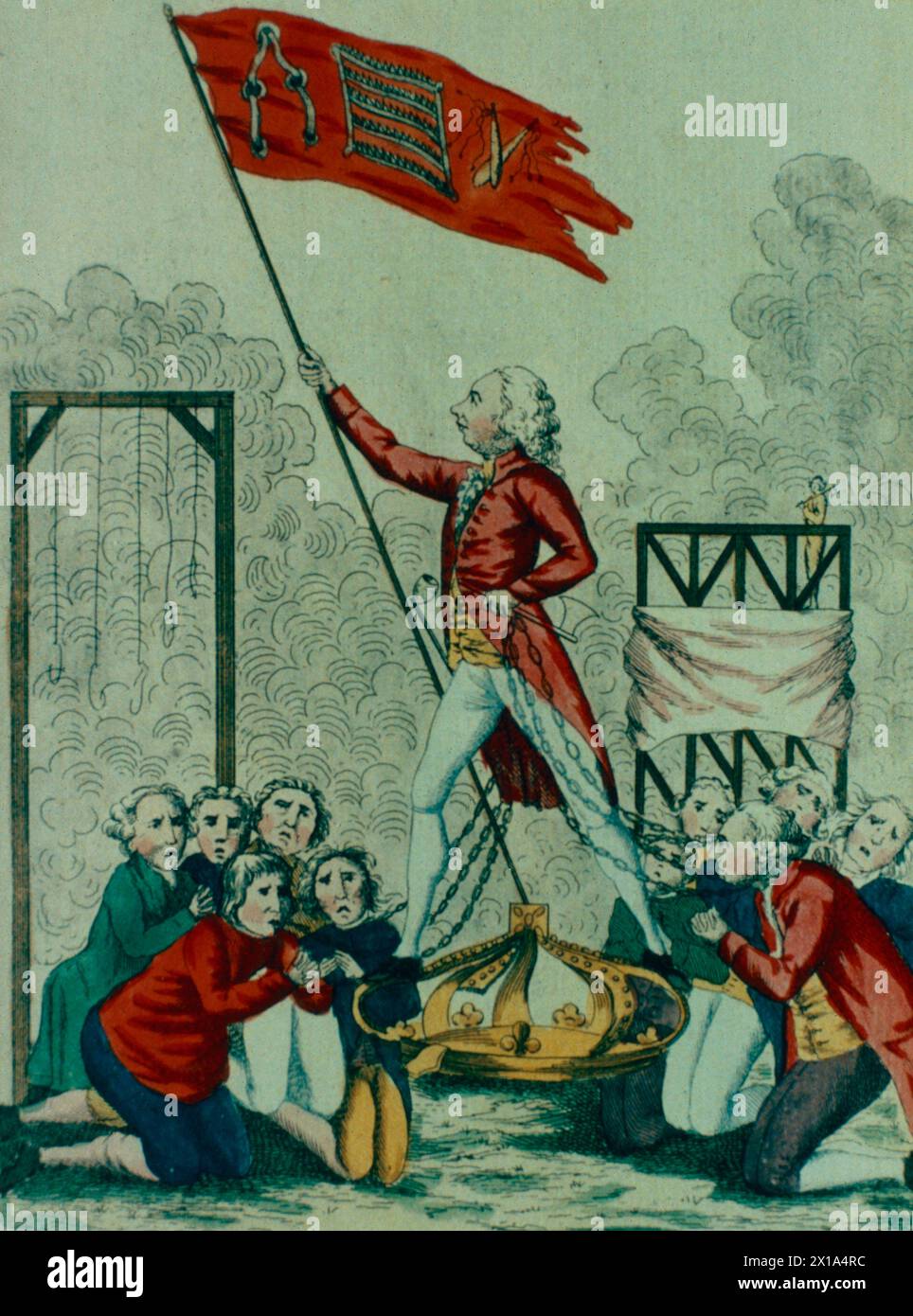 La Constitution anglaise, caricature française favorisant la Révolution, XVIIIe siècle Banque D'Images La Constitution anglaise, caricature française favorisant la Révolution, XVIIIe siècle Banque D'Images