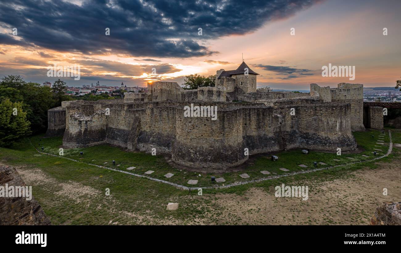 Le château de Suceava à România Banque D'Images