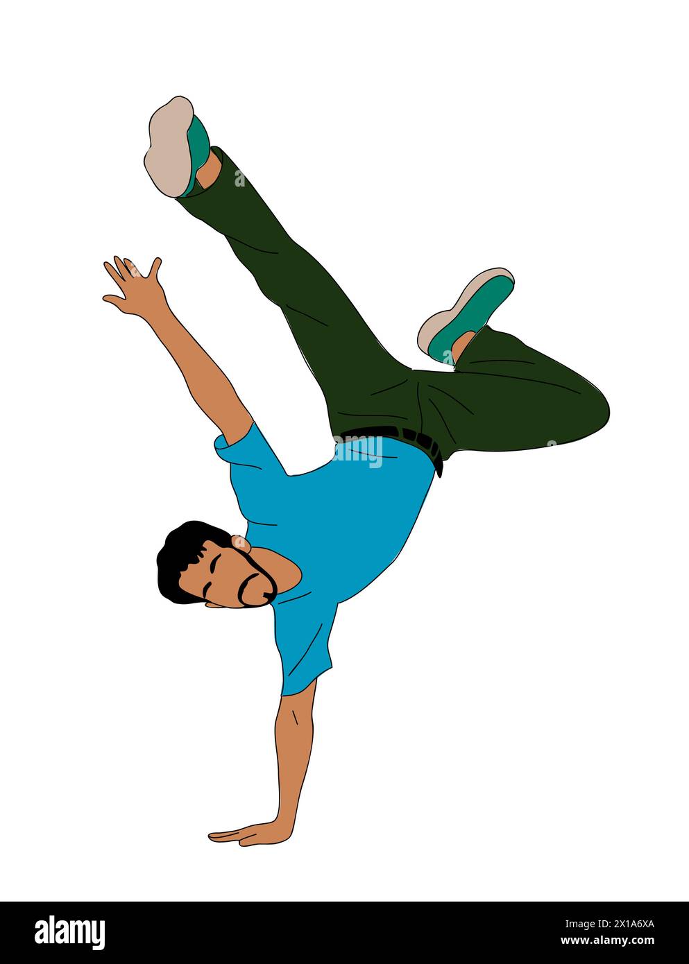 Vecteur de breakdance hip hop danseur homme isolé. Illustration de Vecteur