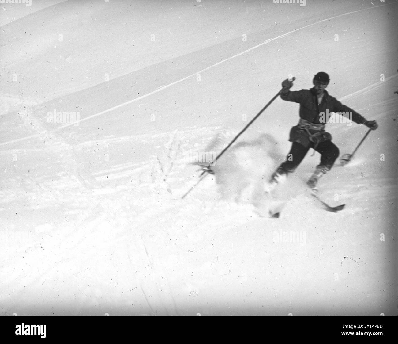 Skieur, skieur sur le Nassfeld. photographie. Photographie circa 1930., 1930 - 19300101 PD8172 - Rechteinfo : droits gérés (RM) Banque D'Images