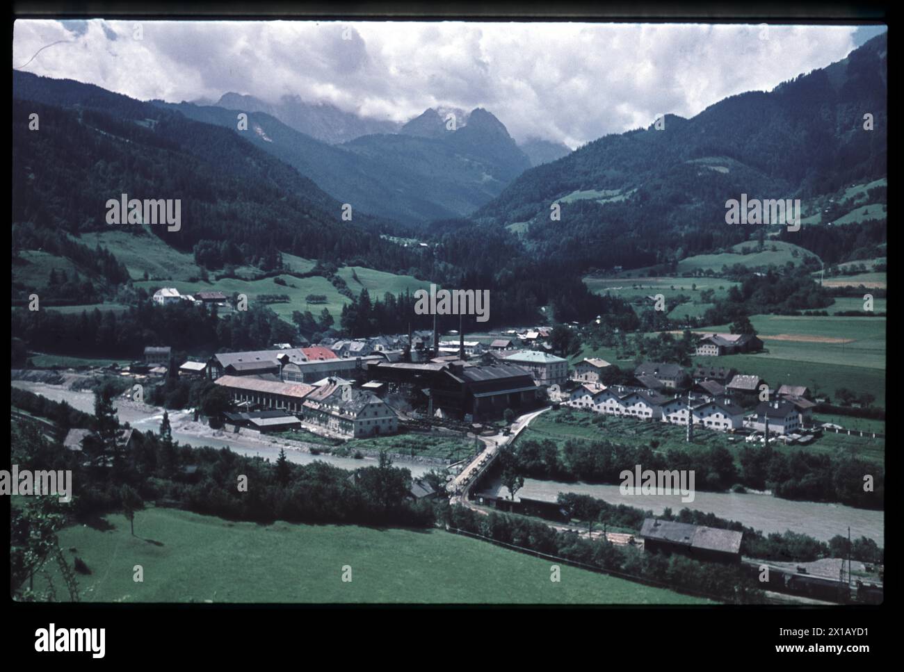 Aciérie Sulzau-Werfen, vue vers le site de l'usine, 05.05.1949 - 19490505 PD0011 - Rechteinfo : droits gérés (RM) Banque D'Images