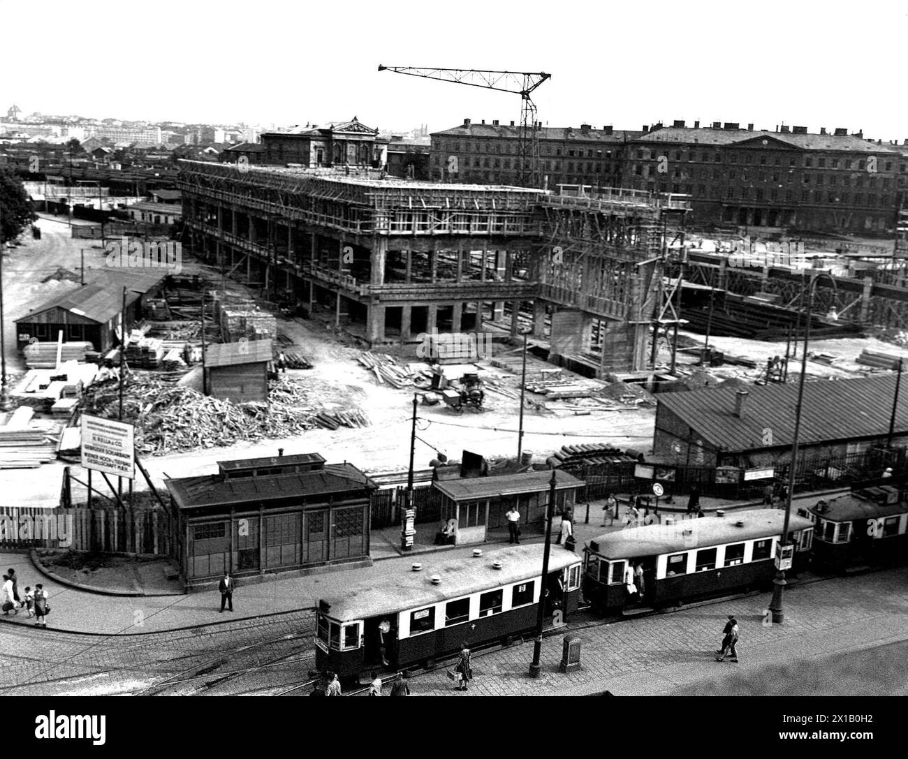 Gare du Sud, vue de la ceinture sur le chantier, printemps, 1954 - 19540101 PD1748 - Rechteinfo : droits gérés (RM) Banque D'Images