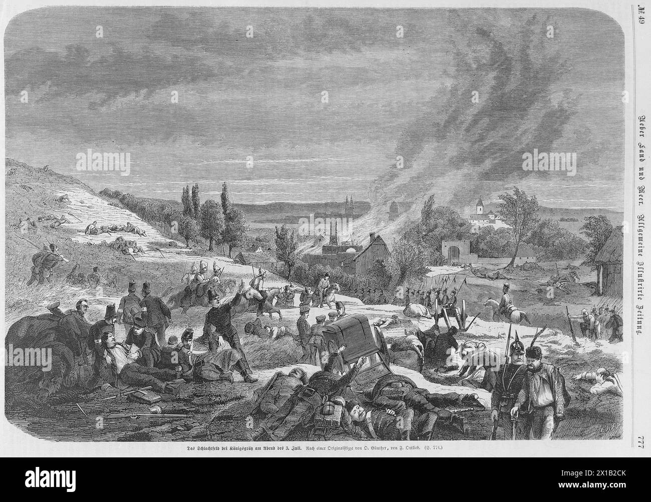 La bataille de koniggratz Banque d'images noir et blanc Alamy