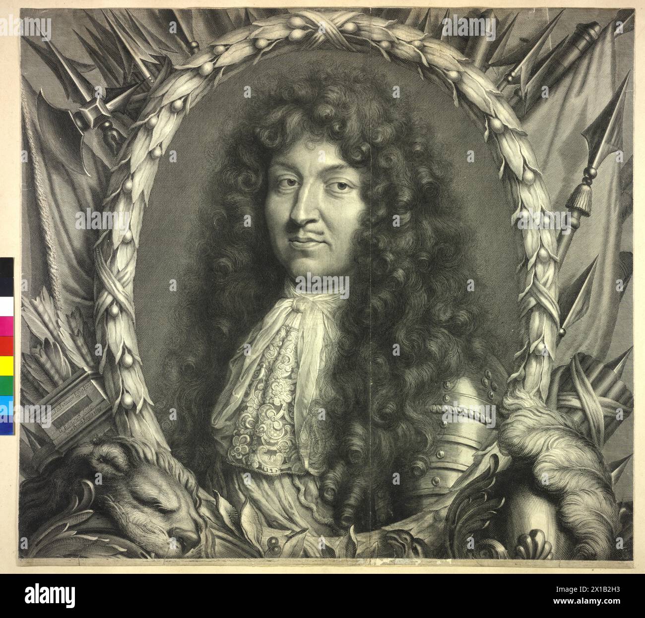 Louis XIV, Roi de France, gravure de Gérard Edelinck d'après une peinture ad vivum, 1679, - 16790101 PD0004 - Rechteinfo : droits gérés (RM) Banque D'Images