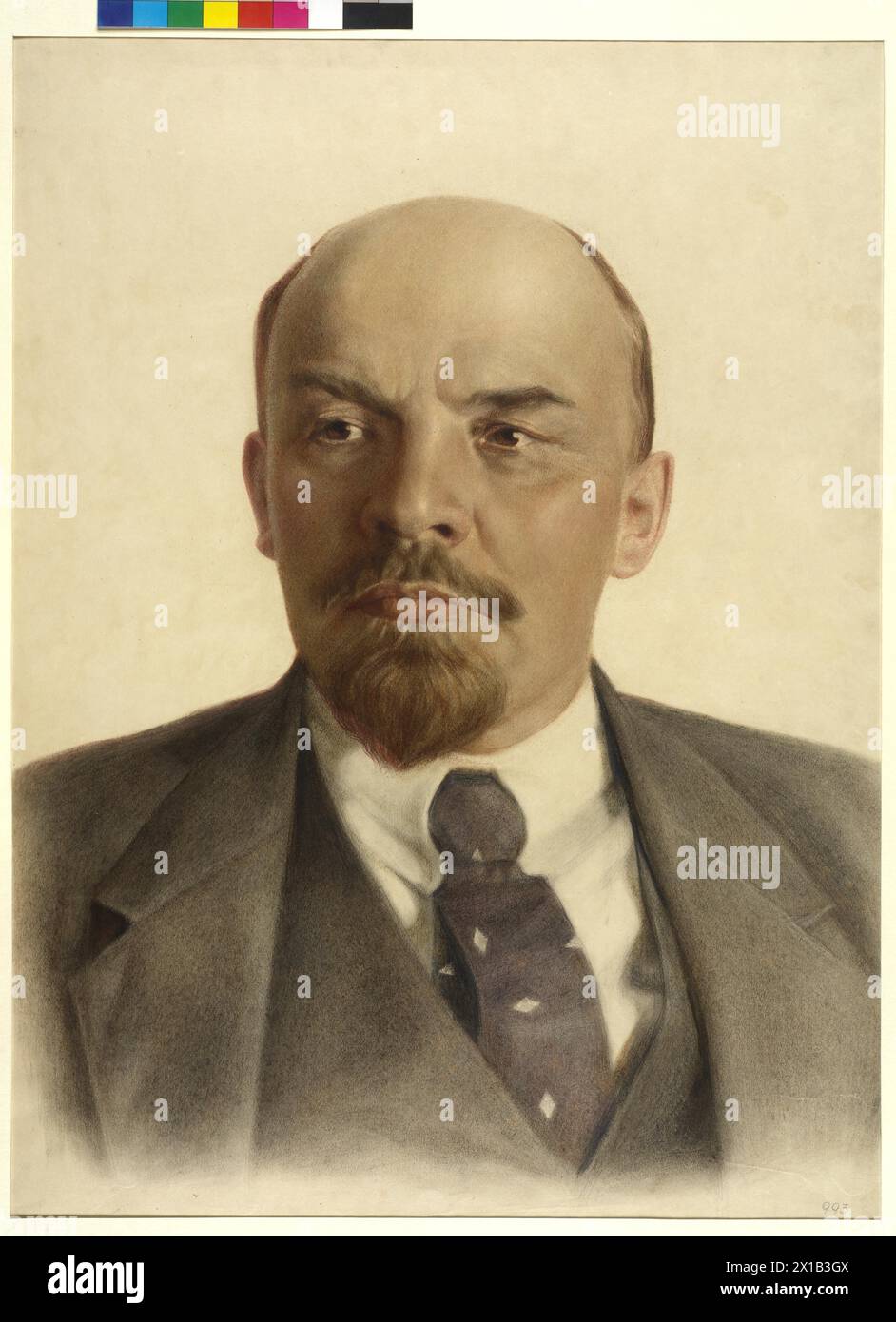 Lenin, Vladimir Ilitsch, impression couleur basée sur un dessin peint à l'aquarelle, - 19300101 PD23217 - Rechteinfo : droits gérés (RM) Banque D'Images