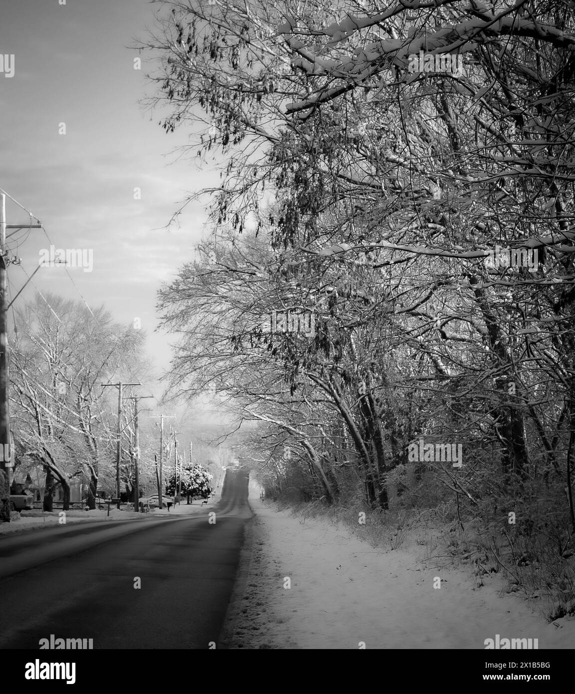 Une journée froide et enneigée à KCMO Banque D'Images