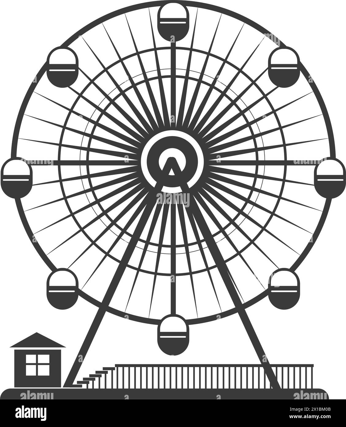 Structures emblématiques du parc d'attractions Illustration de Vecteur