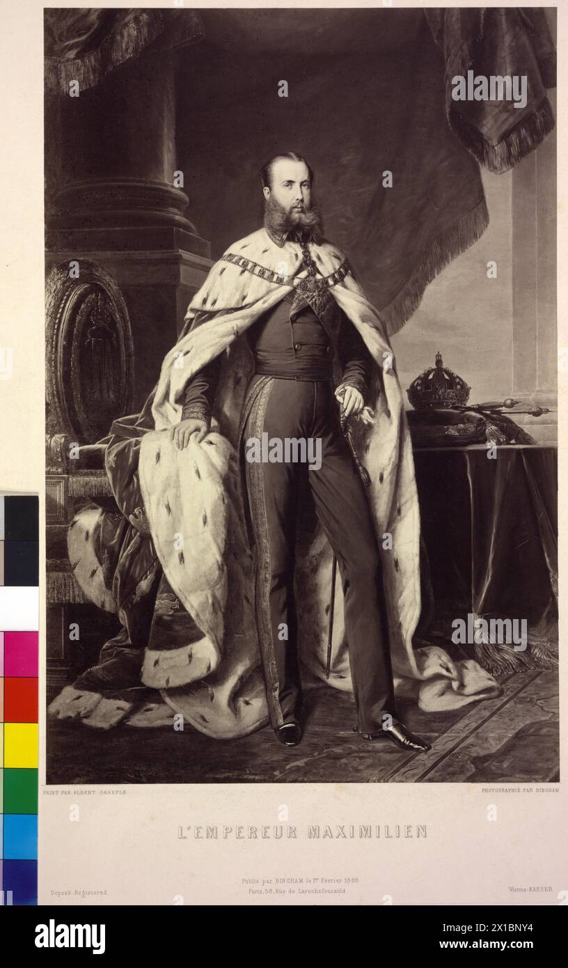 Maximilien Ier, Empereur du Mexique, tableau d'Albert Graefle, représenté dans une photographie de Robert Jefferson Bingham, - 18660101 PD1102 - Rechteinfo : Rights Managed (RM) Banque D'Images