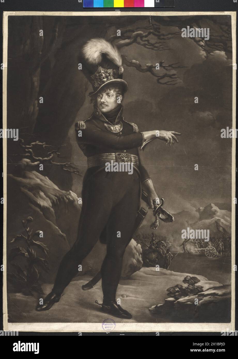 Geramb, Ferdinand Baron von, image dans l'uniforme de celui-ci mentionné corps libre 'Maria Theresia', mezzotint de Johann Peter Pichler basée sur une peinture de Karl Hummel, - 19300101 PD19695 - Rechteinfo : droits gérés (RM) Banque D'Images