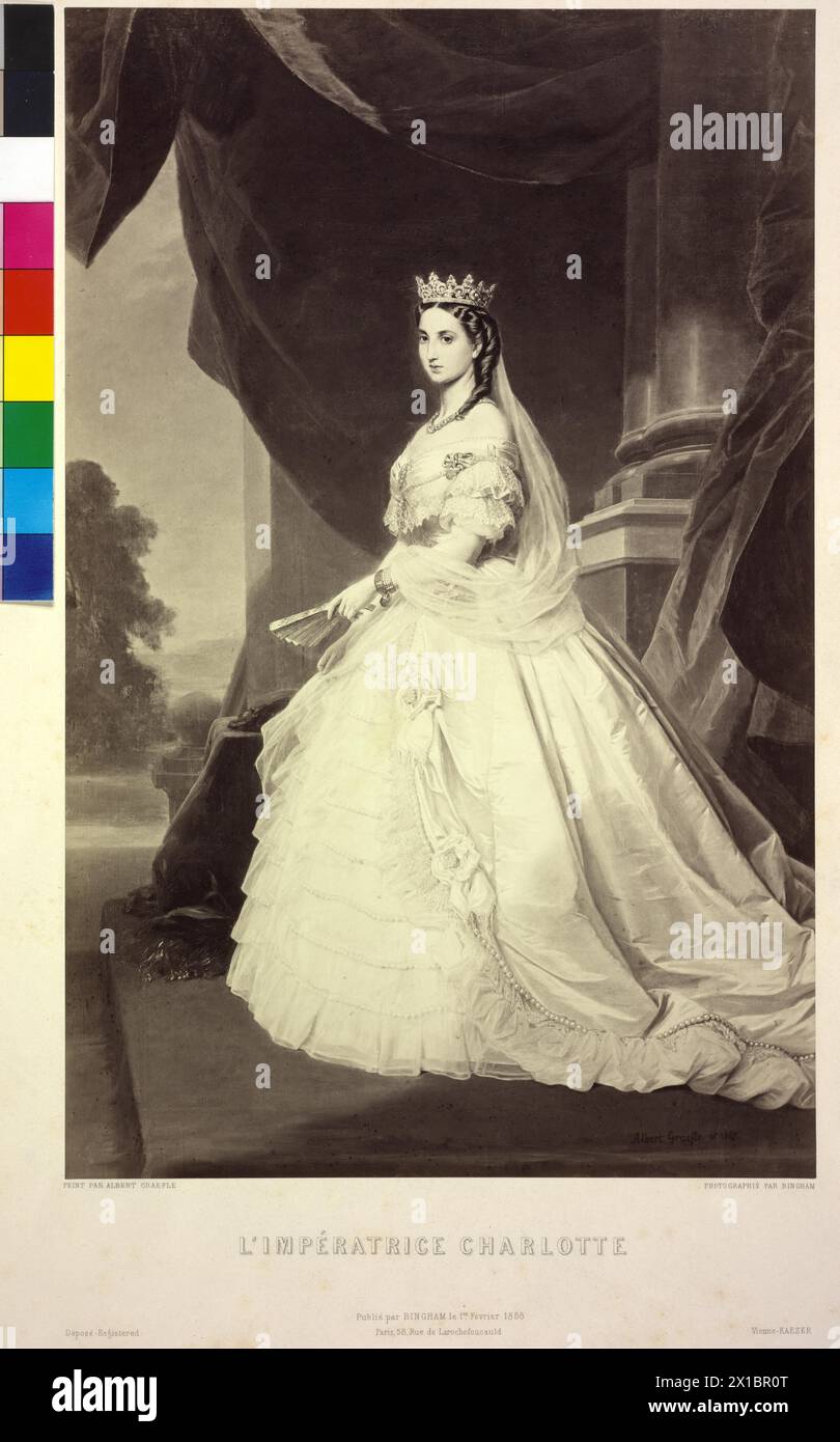 Charlotte, princesse de Belgique, peinture d'Albert Graefle, représentée sur une photographie de Robert Jefferson Bingham, - 19300101 PD23498 - Rechteinfo : Rights Managed (RM) Banque D'Images