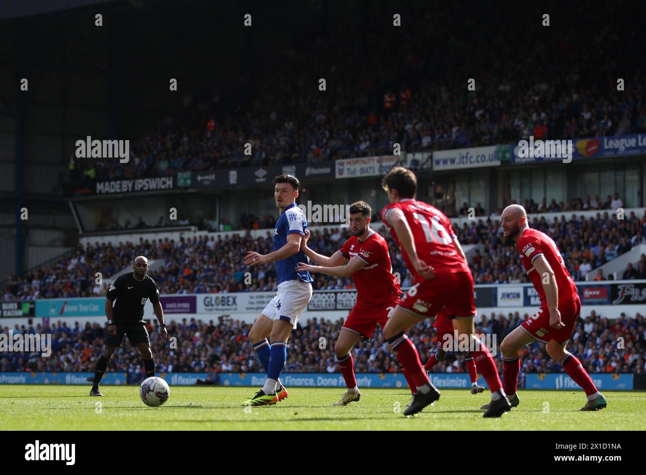 Kieffer Moore of Ipswich Town - Ipswich Town v Middlesbrough, Sky Bet Championship, Portman Road, Ipswich, Royaume-Uni - 13 avril 2024 usage éditorial exclusif - restrictions DataCo applicables Banque D'Images