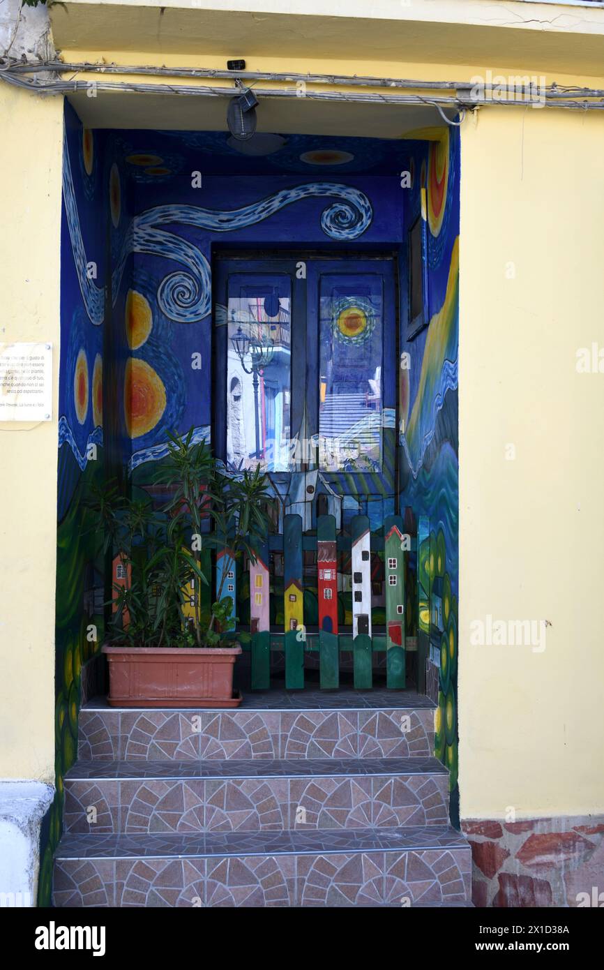 Fiumara Reggio Calabria Italie - Borgo Croce,murales Banque D'Images
