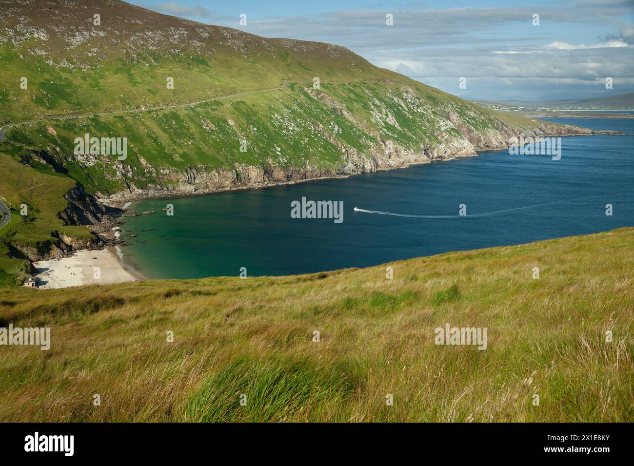 Keem Bay sur l'île d'Achill sur la Wild Atlantic Way à Mayo en Irlande Europe Banque D'Images