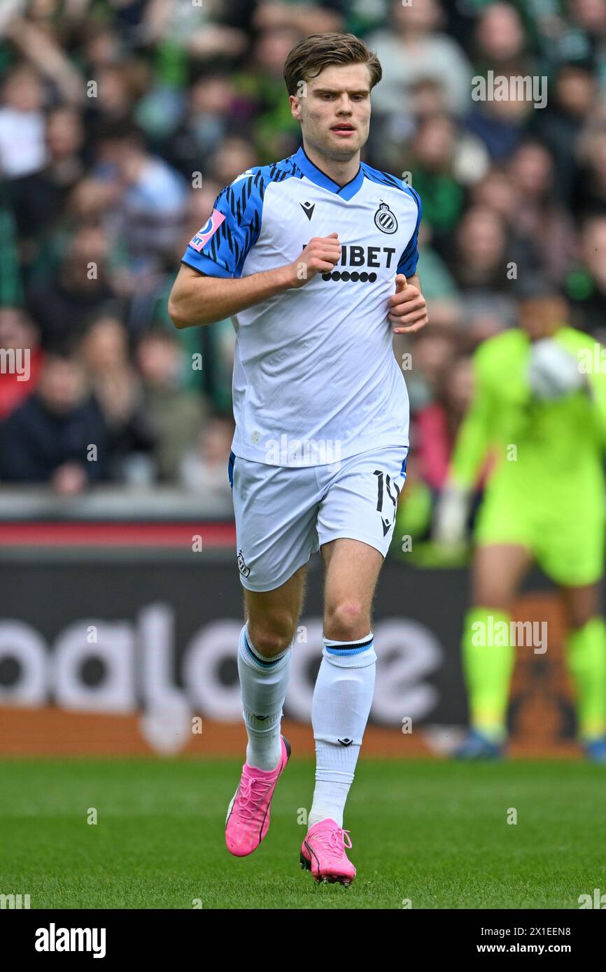 Bruges, Belgique. 01st Apr, 2024. Bjorn Meijer (14 ans) du Club Brugge photographié lors du match Jupiler Pro League saison 2023 - 2024 jour 2 dans les éliminatoires des Champions entre le cercle Brugge et le Club Brugge le 1er avril 2024 à Brugge, Belgique. (Photo de David Catry/Isosport) crédit : Sportpix/Alamy Live News Banque D'Images
