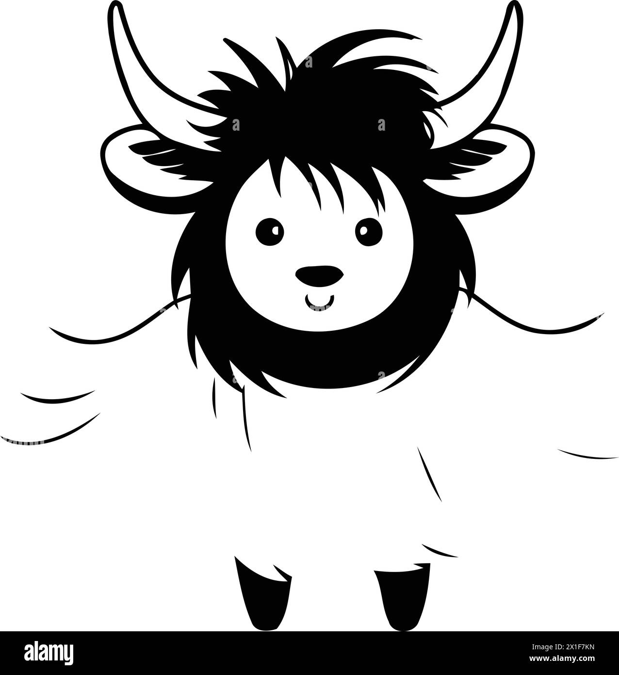 Chèvre de dessin animé mignon. Personnage animal mignon. Illustration vectorielle. Illustration de Vecteur