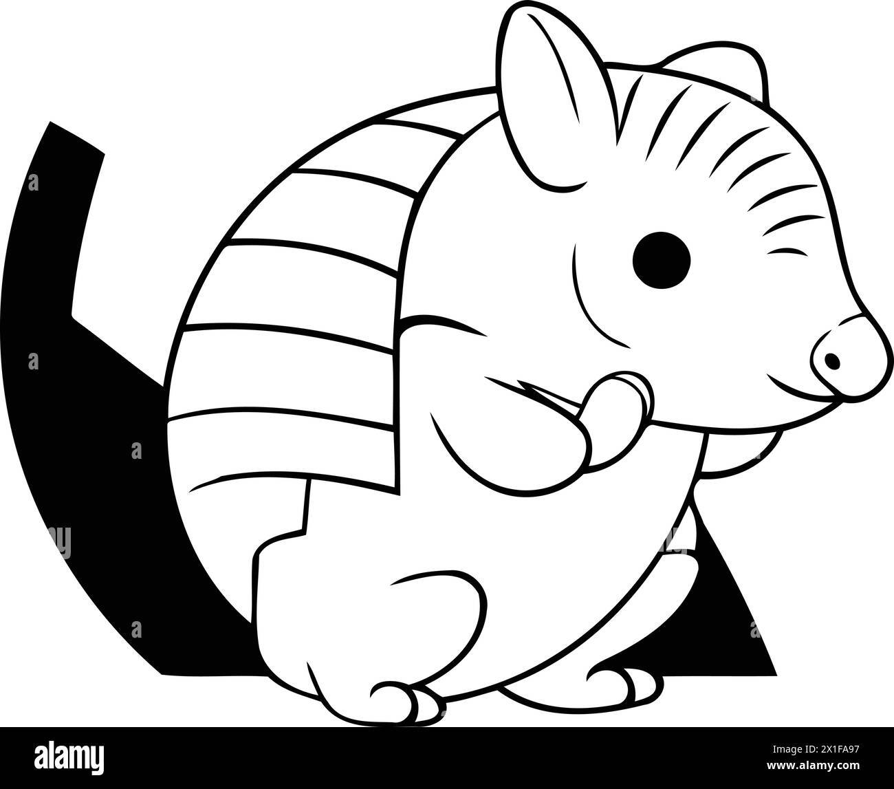 Mignon zèbre de dessin animé. Illustration vectorielle d'un animal mignon. Illustration de Vecteur