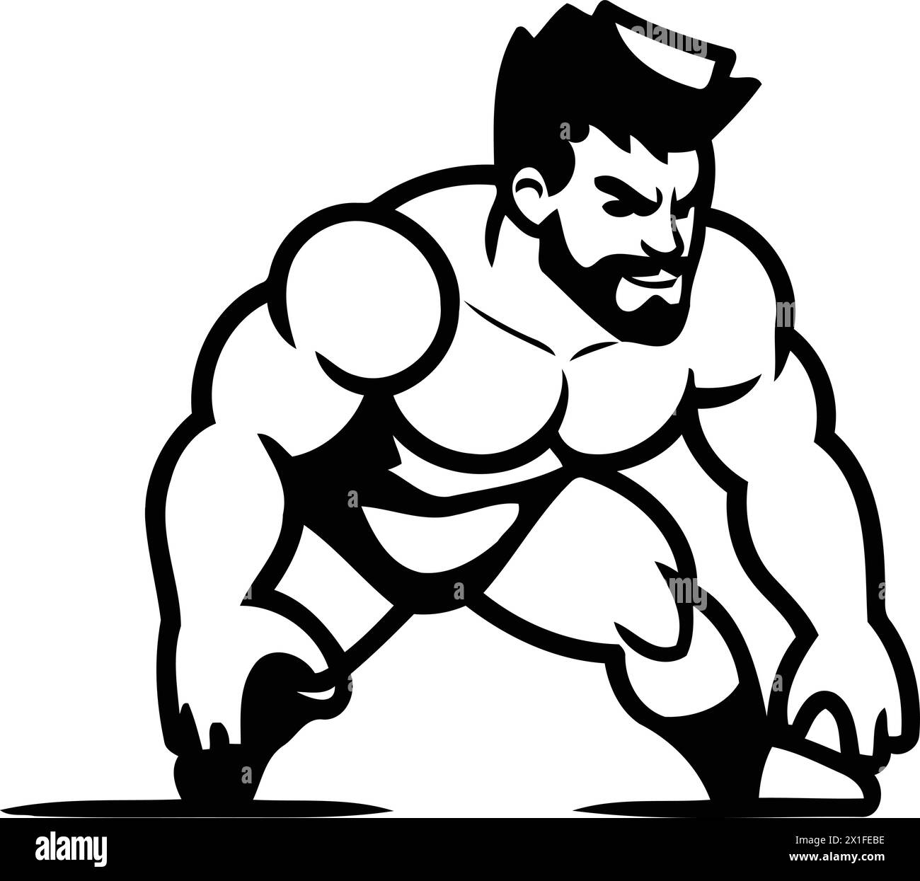 Illustration vectorielle de l'homme fort dans les vêtements de sport faisant des pompes Illustration de Vecteur
