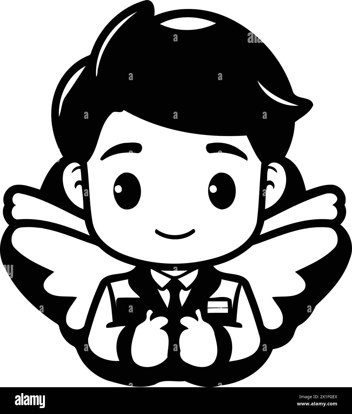 Cute Angel Boy Vector Icon Cartoon Character illustration Design style. Illustration de Vecteur