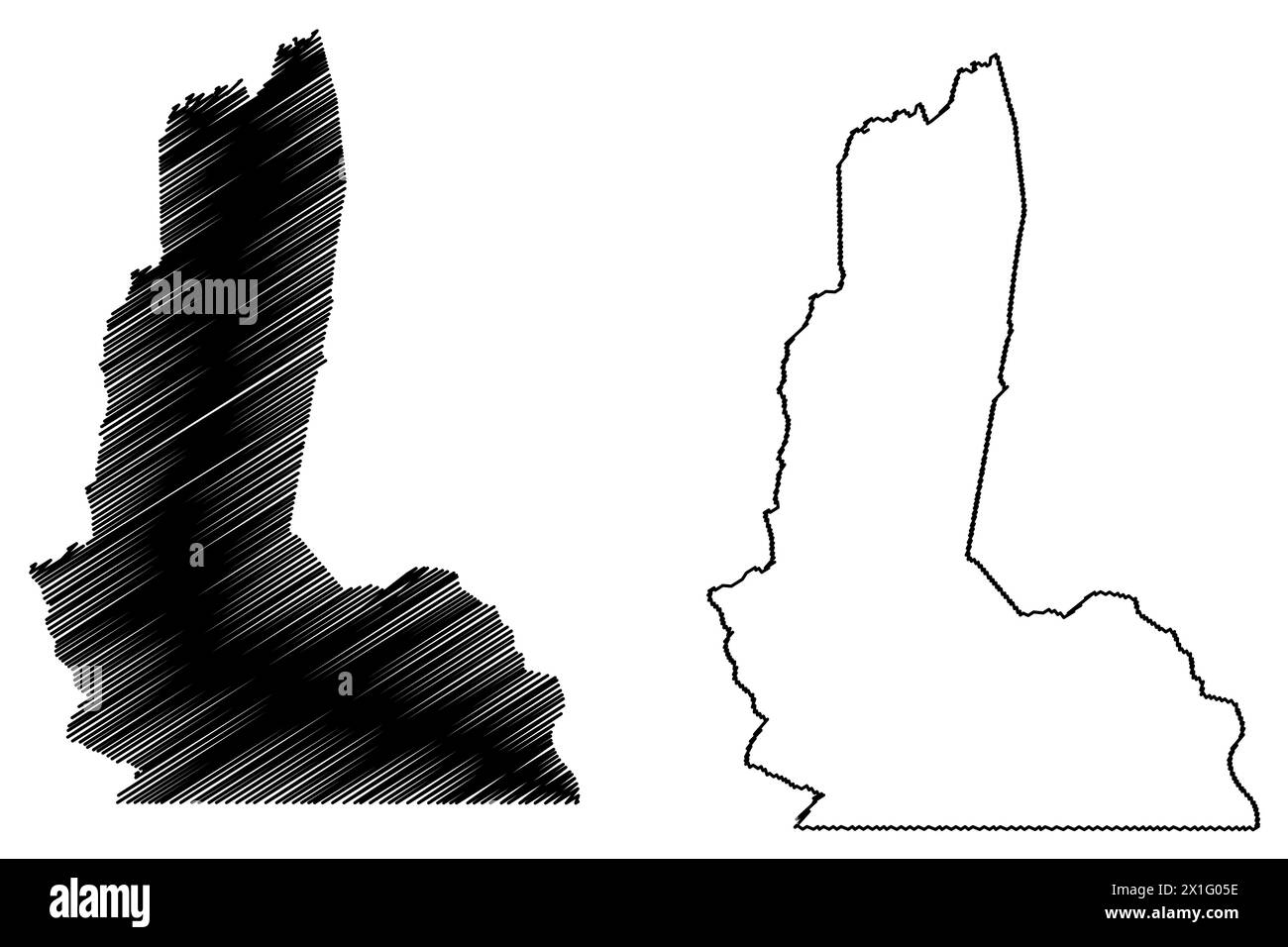Sao Joao da Baliza municipalité (État de Roraima, Municipalités du Brésil, République fédérative du Brésil) illustration vectorielle de carte, croquis S Illustration de Vecteur
