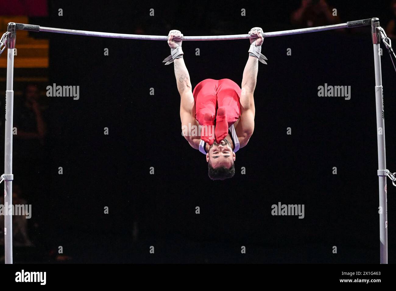 James Hall (Grande-Bretagne). Championnats d'Europe Munich 2022 : gymnastique artistique, finale de barre horizontale masculine Banque D'Images