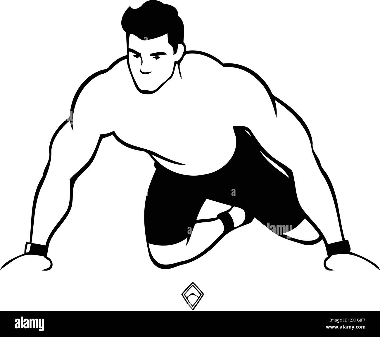 Homme athlétique faisant des pompes. Illustration vectorielle. Illustration de Vecteur
