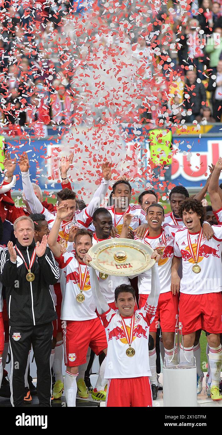 Red Bull Salzburg lors des célébrations du championnat, le 4 mai 2014, à Salzbourg, Autriche. - 20140504 PD2167 - Rechteinfo : droits gérés (RM) Banque D'Images