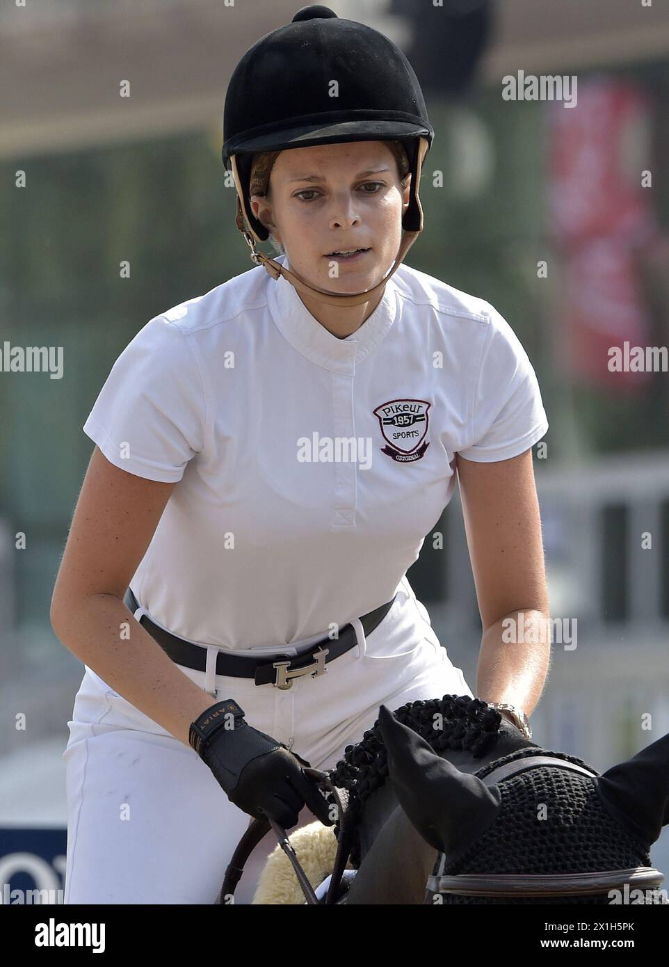 Athina Onassis de Miranda, l'héritière du magnat franco-grec du transport maritime Aristote Onassis, à bord de Cinsey, participe au 'Vienna Masters' Global Champions Tour de Vienne le 16 septembre 2016 à Vienne. - 20160916_PD2403 - Rechteinfo : droits gérés (RM) Banque D'Images