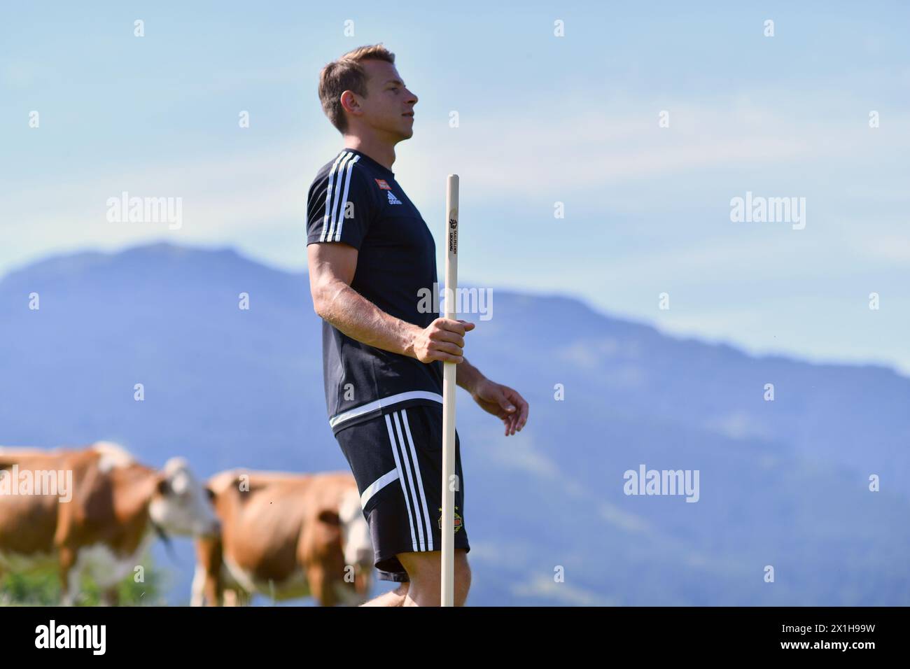 Le capitaine de l'équipe SK Rapid Vienna Stefan Schwab lors d'une conférence de presse, Saalfelden, Autriche, le 2017/07/07. - 20170707 PD3263 - Rechteinfo : droits gérés (RM) Banque D'Images