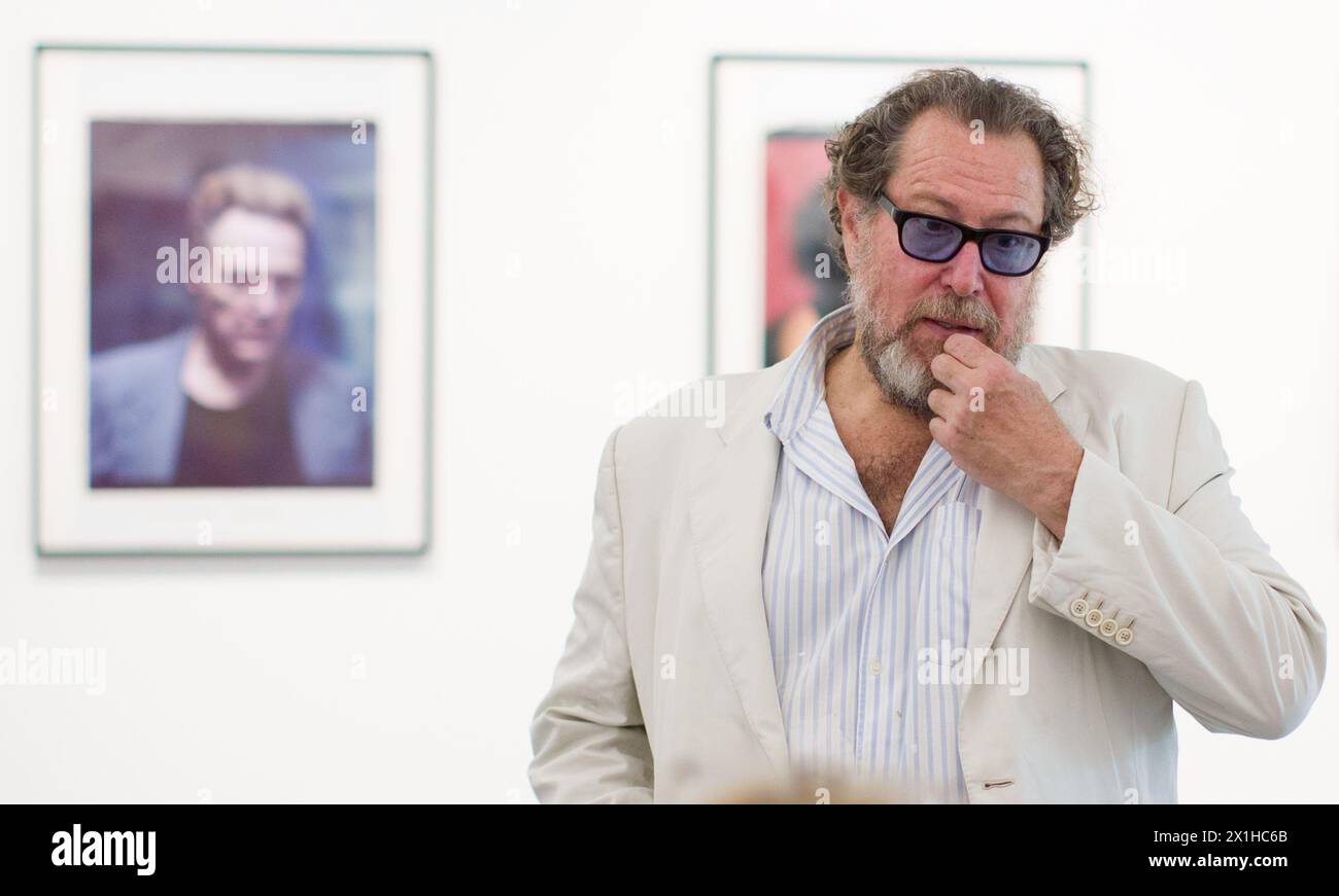 L'artiste Julian Schnabel lors d'une visite guidée avec des journalistes lors de l'exposition de 'Julian Schnabel - Polaroids' à Ostlicht à Vienne, Autriche, le 6 juin 2018. - 20180606 PD1345 - Rechteinfo : droits gérés (RM) Banque D'Images