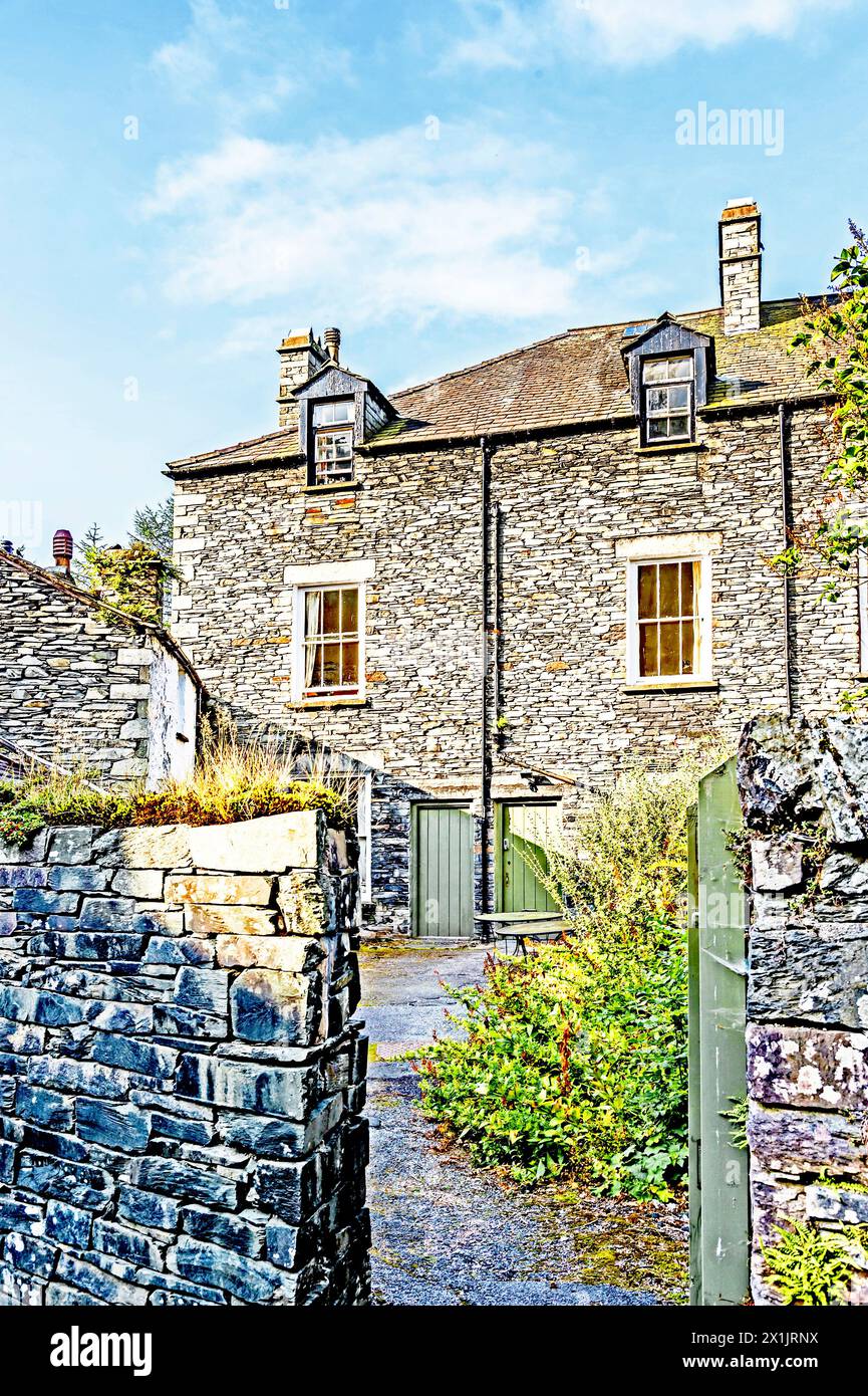 Chalets à Grasmere, Lake District, Cumbria, Angleterre ; accueil du poète William Wordsworth Banque D'Images