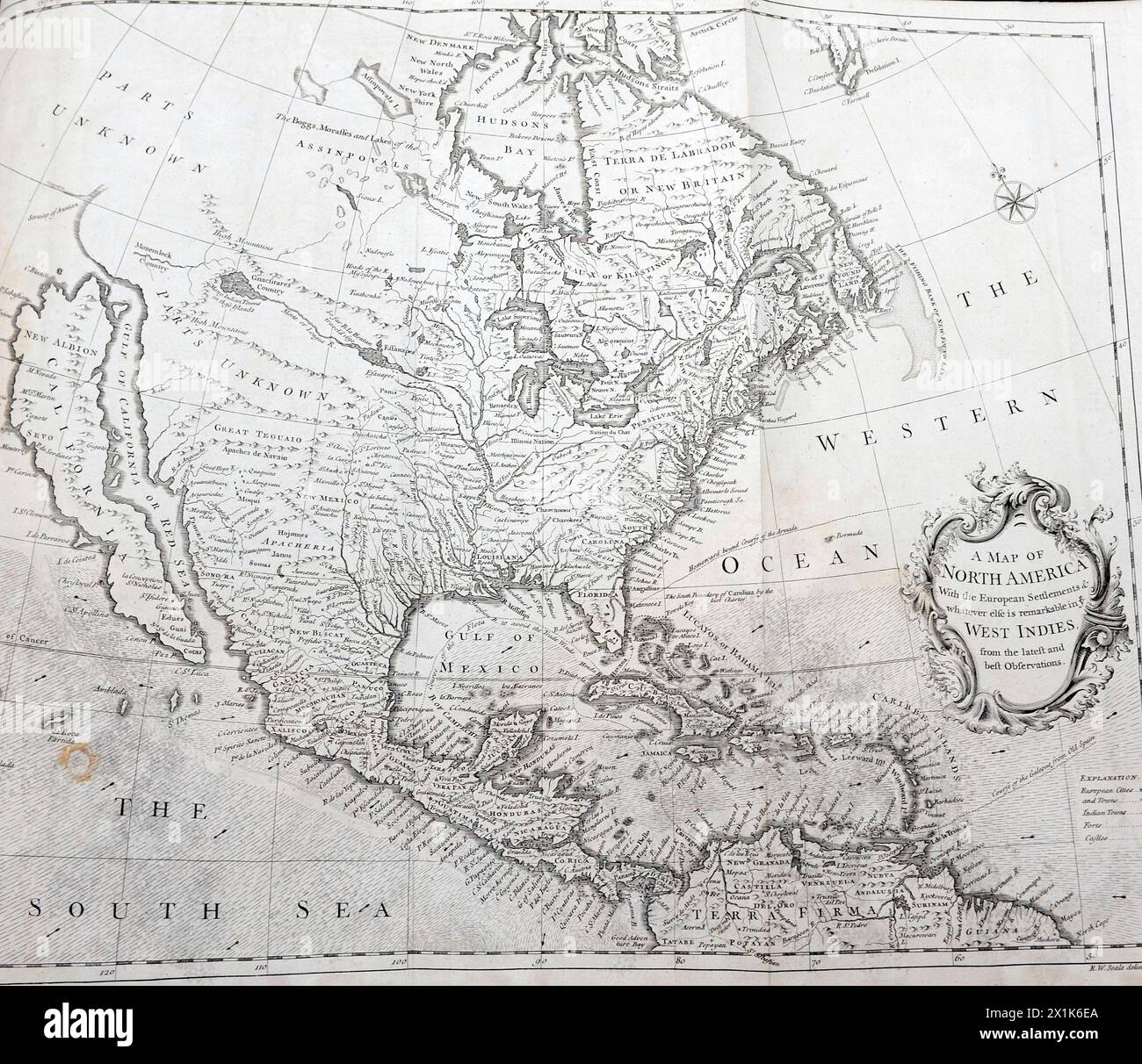 Ancienne carte des Etats-Unis Banque D'Images
