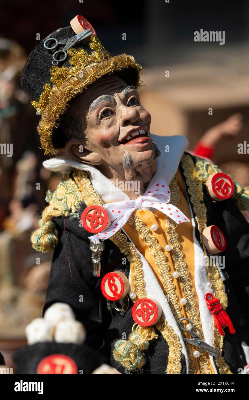 Sciò Sciò ou Hunchback Lucky traditionnel masque napolitain Banque D'Images