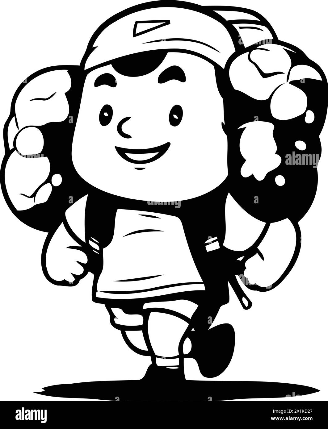 Hiker Cartoon Character Mascot Design concept - illustration vectorielle Illustration de Vecteur